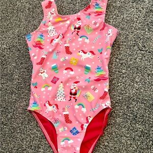 Festive Pink Holiday Leotard for Kids